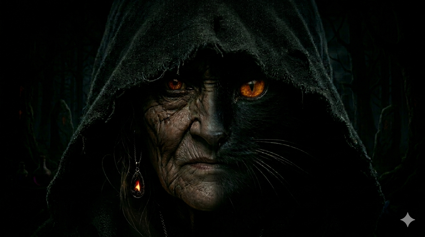 Bruja y gato de Ritual